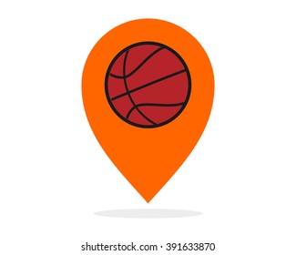 basketball marker path pin image vector