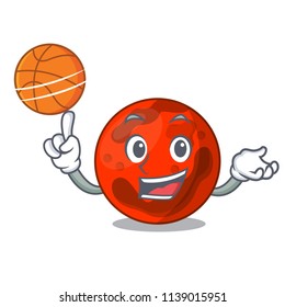 With basketball mars planet character cartoon
