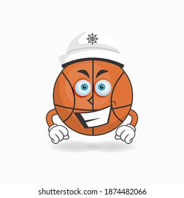 The Basketball mascot character becomes a captain. vector illustration