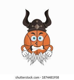 The Basketball mascot character becomes a fighter. vector illustration