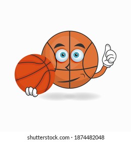 The Basketball mascot character becomes a basketball player. vector illustration