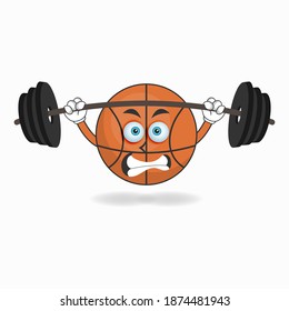 Basketball mascot character with fitness equipment. vector illustration