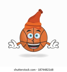 The Basketball mascot character wearing a hat. vector illustration