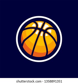 Basketball Mascot Logo for Sport and Esport isolated on dark Background