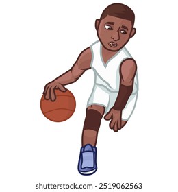 Basketball-Maskottchen mit separatem weißem Hintergrund