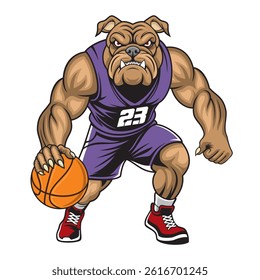 basketball mascot vector illustration dog basketball design