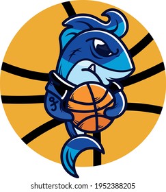 Basketball Mascot Vector Illutration With Cartoon Design.