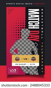 Basketball Match Day Banner Flyer Social Media Template for Sports Tournament
