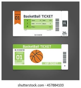 Basketball Match Ticket modern element design