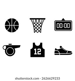 basketball match vector silhouette set