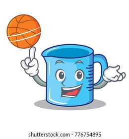 With basketball measuring cup character cartoon