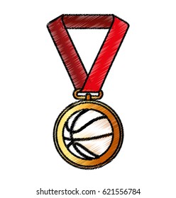 basketball medal isolated icon