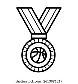 basketball medal - simple vector icon