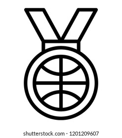 Basketball medal symbolic of victory and success