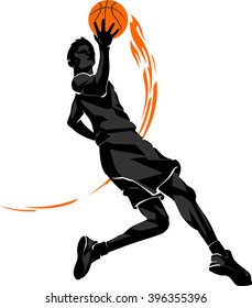 Basketball Mid Air Layup Flame