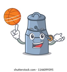 With basketball milk can character cartoon