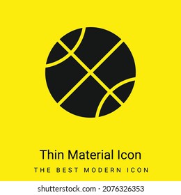 Basketball minimal bright yellow material icon