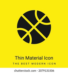 Basketball minimal bright yellow material icon