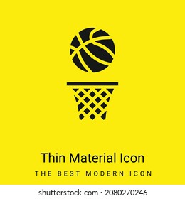 Basketball minimal bright yellow material icon