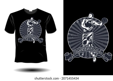 basketball mockup retro vintage design