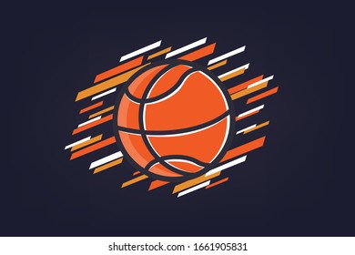 Basketball modern colored abstract sports banner. Background for tournament. Flat style. Vector illustration.