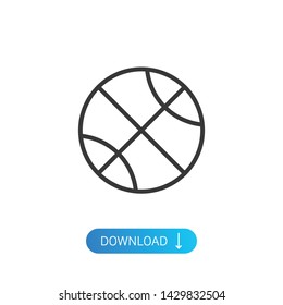 Basketball modern simple flat outline vector icon