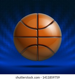 Basketball modern sports poster design banner with 3d realistic shiny ball. Basketball tournament Illustration banner logo realistic orange ball. posters design flyer set Playoff championship template