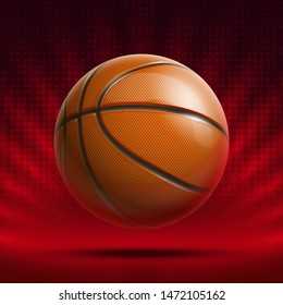 Basketball modern sports poster design banner with 3d realistic shiny ball. Basketball tournament Illustration banner logo realistic orange ball. posters design flyer set Playoff championship template