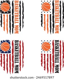 Baloncesto Mamá Bandera Americana, Clipart de Baloncesto