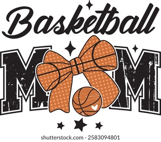 Basketball Mom Coquette Basketball Game Day T shirt for Mom