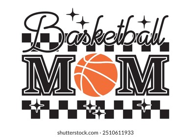 Basketball Mom EPS Retro Sport Mama T-shirt Design