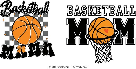 Basketball Mom  Retro T-shirt, Funny Mom Shirt,  Mothers Day T-shirt, Mama Quotes, Retro Mom Shirt, New Mom Gift, Birthday Gift, Cut File For Cricut And Silhouette