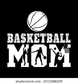 Diseño de camiseta de baloncesto de moda de la mamá del baloncesto.