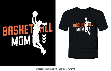 Diseño de camiseta de baloncesto de tipografía de mamá de baloncesto