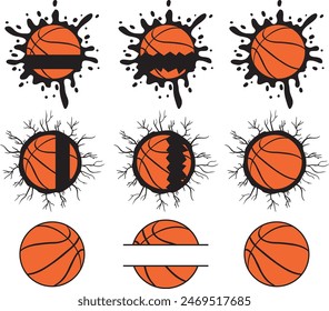 Basketball Monogram, Basketball Clipart, Basketball Cut Files