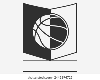Basketball Monogram Design Element, Monogram Basketball Logo Vector, Sports Emblem with Basketball Monogram, Vintage Style Basketball Monogram