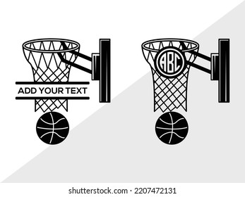 Basketball Monogram SVG Printable Vector Illustration