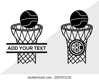Basketball Monogram SVG Printable Vector Illustration