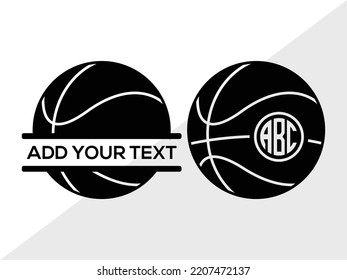 Basketball Monogram SVG Printable Vector Illustration
