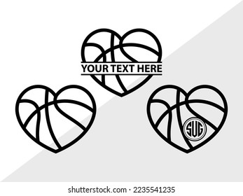 Basketball Monogram Vector Illustration Silhouette svg
