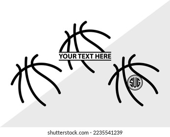 Basketball Monogram Vector Illustration Silhouette