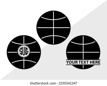 Basketball Monogram Vector Illustration Silhouette