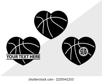Basketball Monogram Vector Illustration Silhouette
