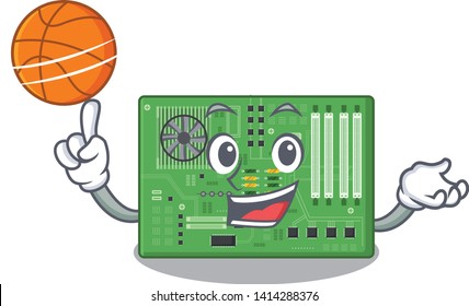 With basketball motherboard isolated with in the characater