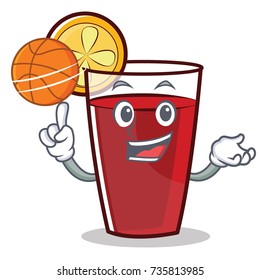 With basketball mulled wine character cartoon