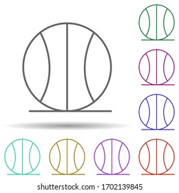 Basketball multi color icon. Simple thin line, outline vector of school icons for ui and ux, website or mobile application