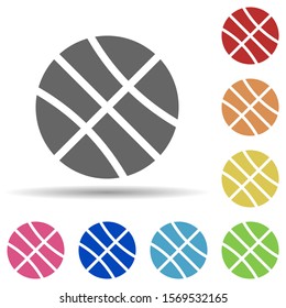 Basketball in multi color style icon. Simple glyph, flat vector of web icons for ui and ux, website or mobile application