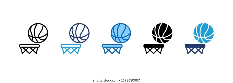 Basketball Multi Style Icon Set