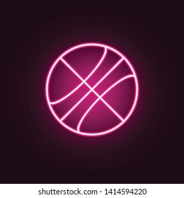 basketball neon icon. Elements of web set. Simple icon for websites, web design, mobile app, info graphics