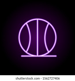 Basketball neon icon. Simple thin line, outline vector of school icons for ui and ux, website or mobile application